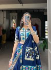 Blue Colour Rayon With Plain Printed Silk Lehenga With Blouse Dupatta Best Wholesale Shop In Surat